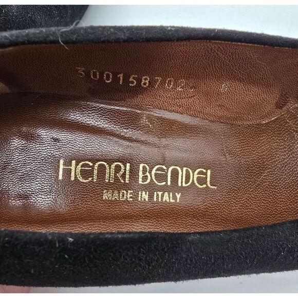 Henry Bendel Black Suede Heels Womens Size 8 Made In Italy old money elegant - Picture 9 of 11